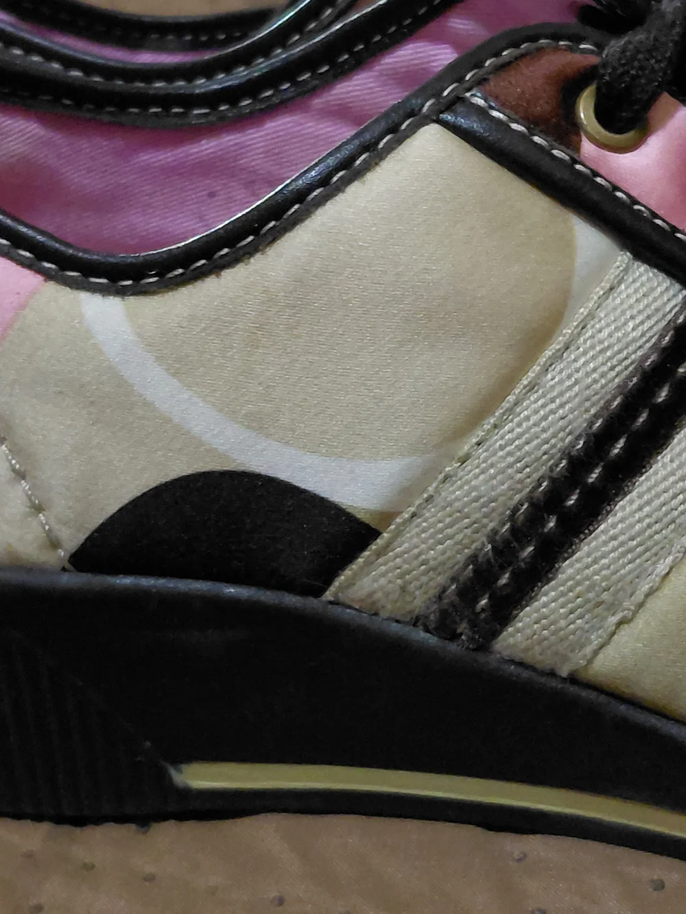 Women’s Coach Lace-Up Sneakers in Pink, Brown & Black. Sz 8